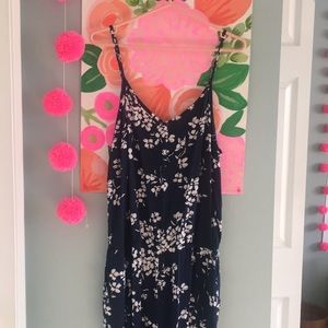 GAP Navy and White Floral Print Romper